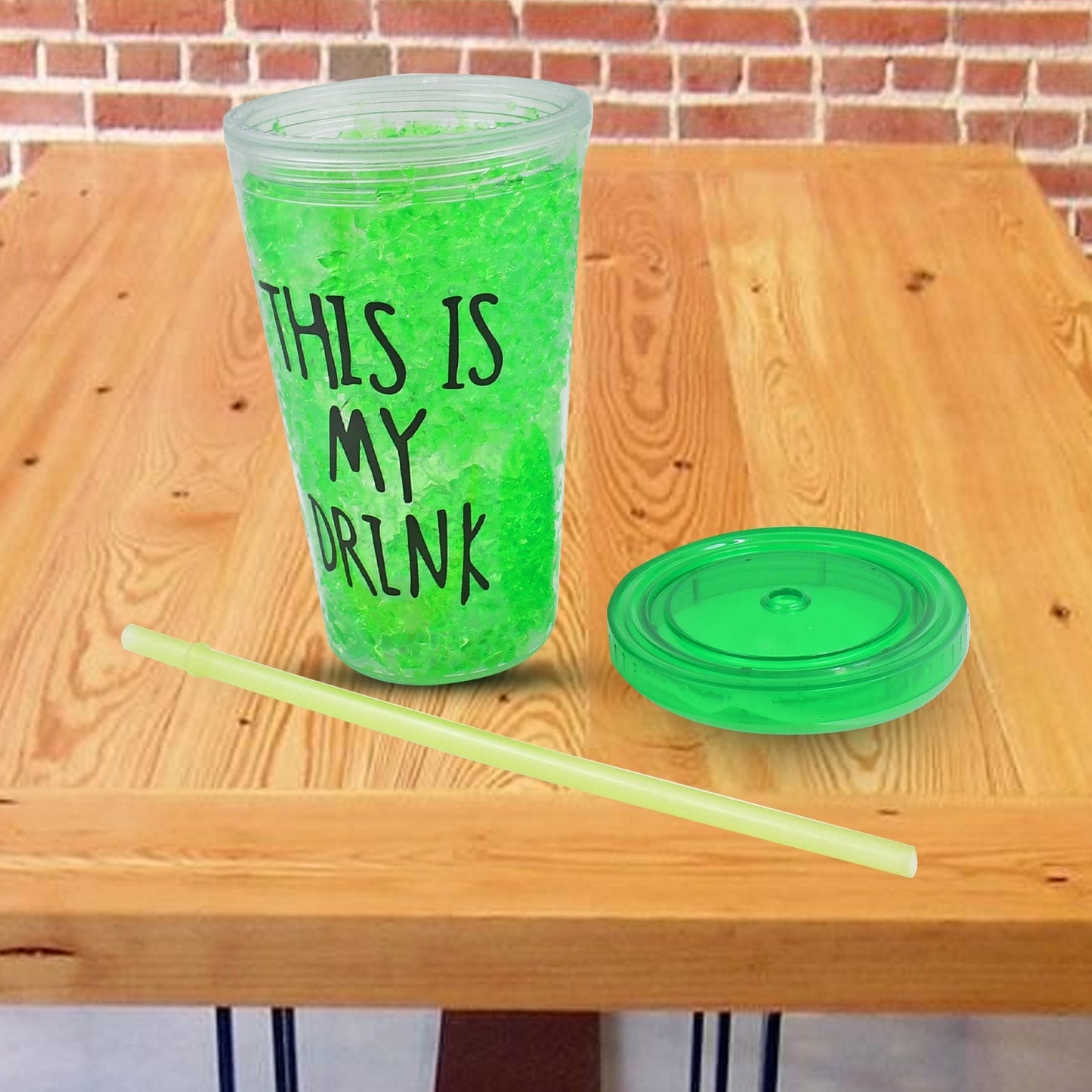 Plastic Drink Cup, Tea Coffee Tumbler with Lid and Straw (1 Pc) Your Brand