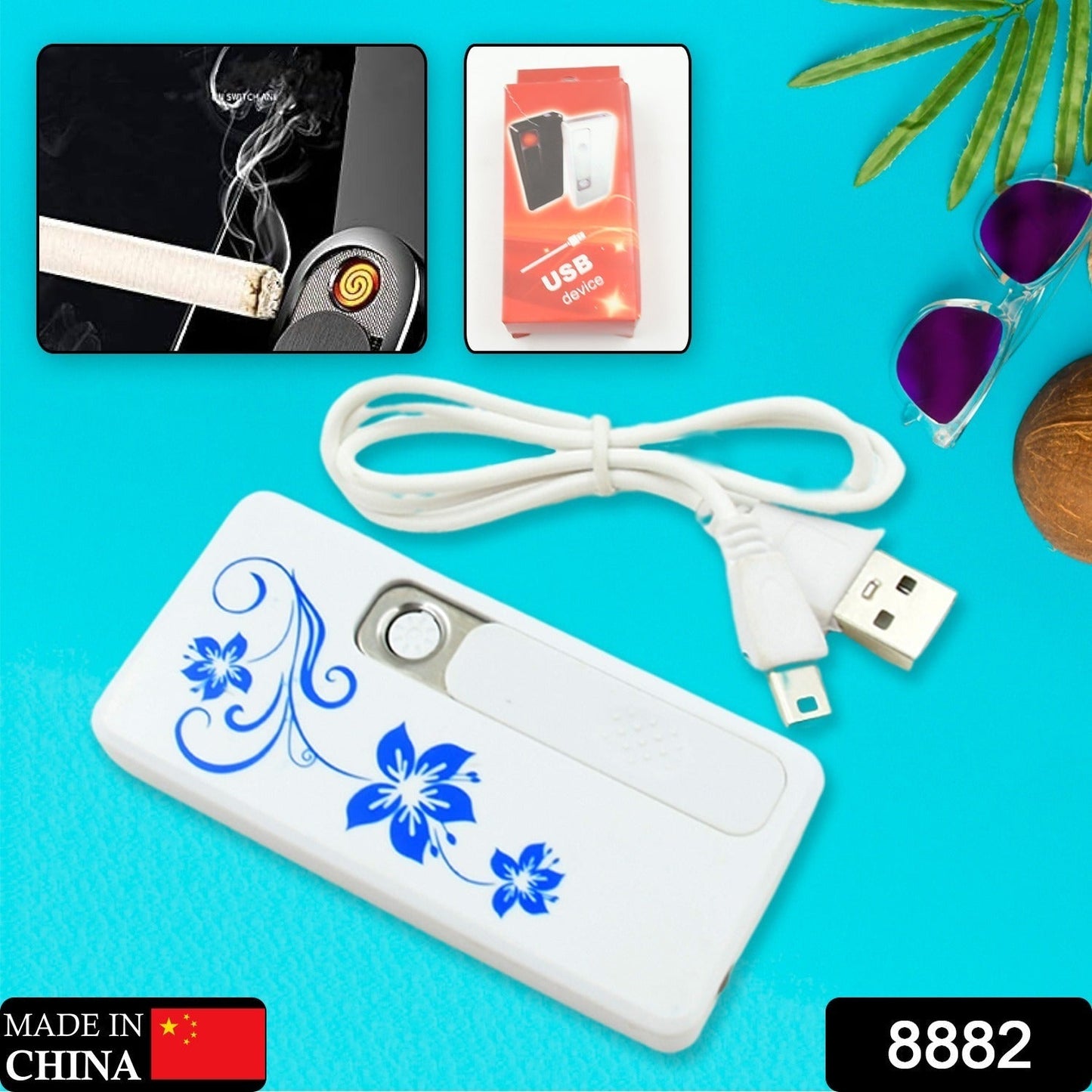 Stylish Electric USB Lighter for Men & Women, Regular Cigarettes Portable USB Rechargeable Flameless, Coil Slim Cigarette Lighter with Charging Cable, Windproof E lighter, Lighter for Smoking (1 Pc ) Your Brand