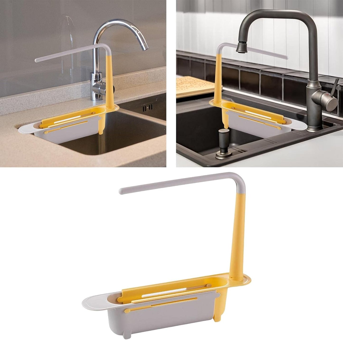 Telescopic Sink Storage Rack Material Kitchen Rag Rack Dishwashing Organizer Shelf Drain Basket Pp Under Sink Organizers ( Mic Color 1 Pc) Your Brand