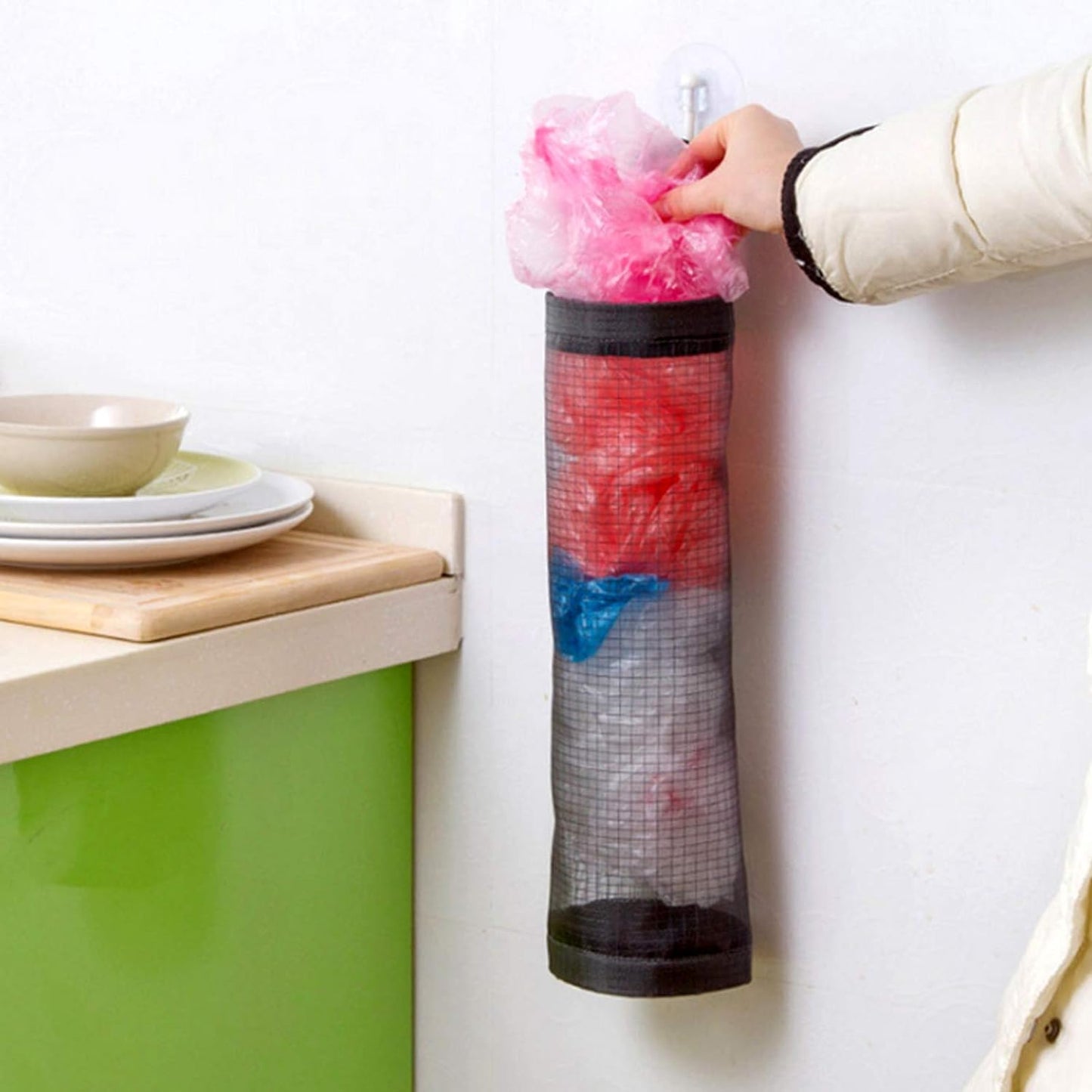 Hanging Waste Bag Holder, Garbage Bag Storage Bag, Widening Handle Hanging Sturdy for Store Garbage Bags Home Store Debris Kitchen, Bedroom Large Capacity for Restaurant (1 Pc) Your Brand