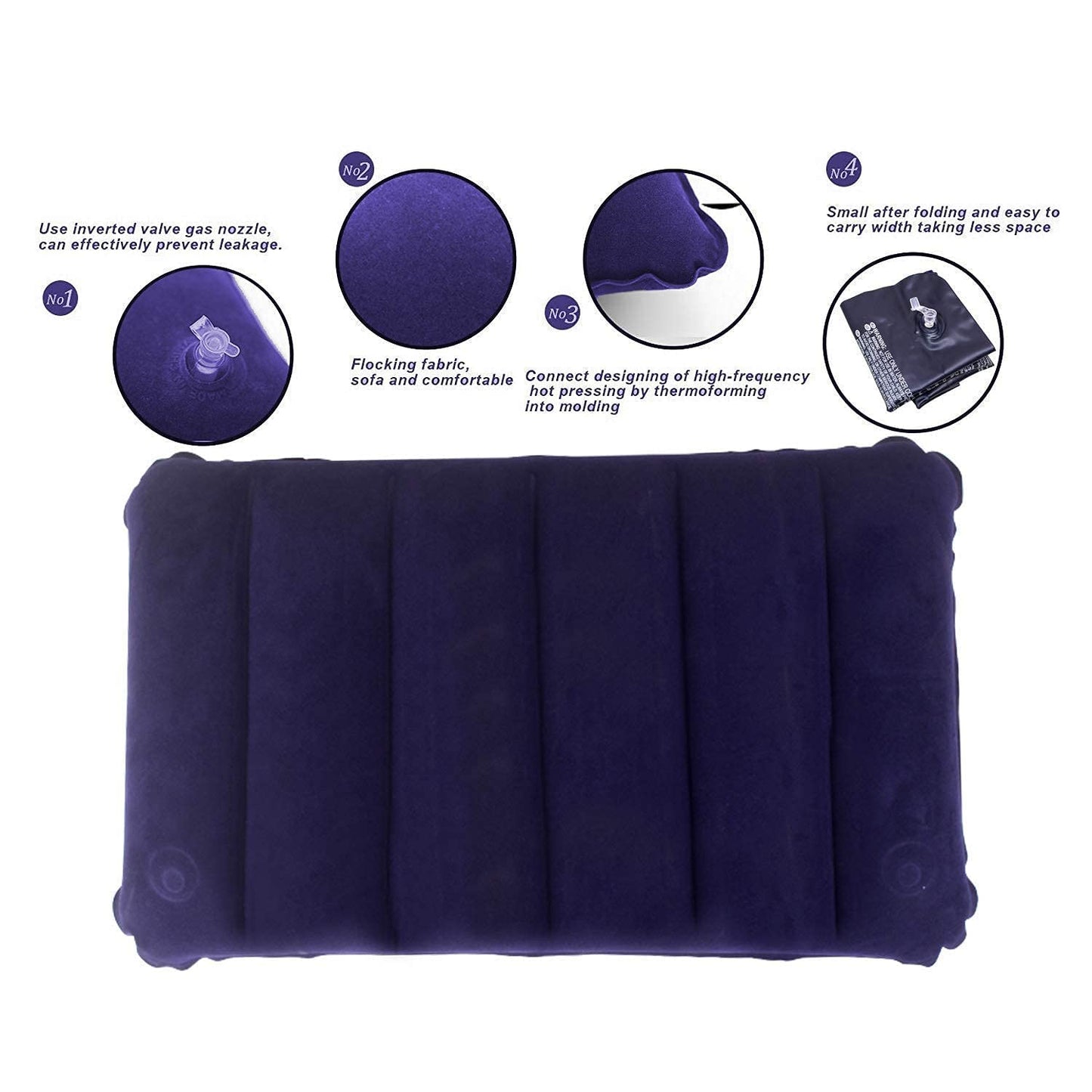 0510 Inflatable Travel Air Pillow - Comfortable Neck Support for Flights, Cars, and Camping