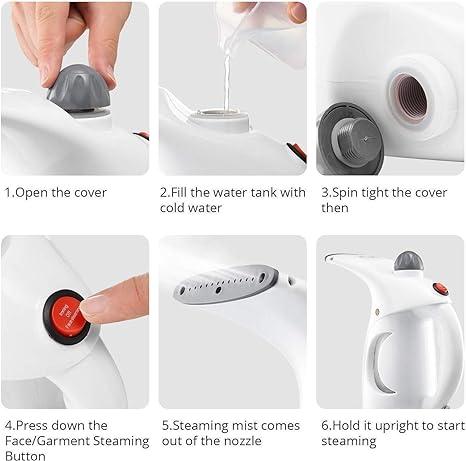 Fast Heat-up Portable Handheld Garment/Facial Vapor Steamer Iron Brush for Home and Travel Handy (Multicolour) THE GIR FARMER
