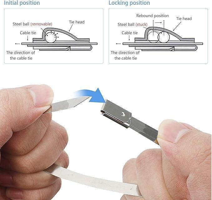 Stainless Steel Cabe Lock Ties (Pack of 10) 8feb97-4