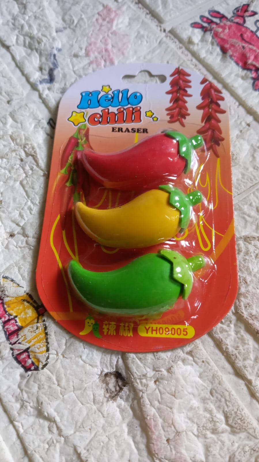 3D Fancy Colorful Chili Shape Erasers – Mini Novelty Eraser Set (3 Pc) Your Brand