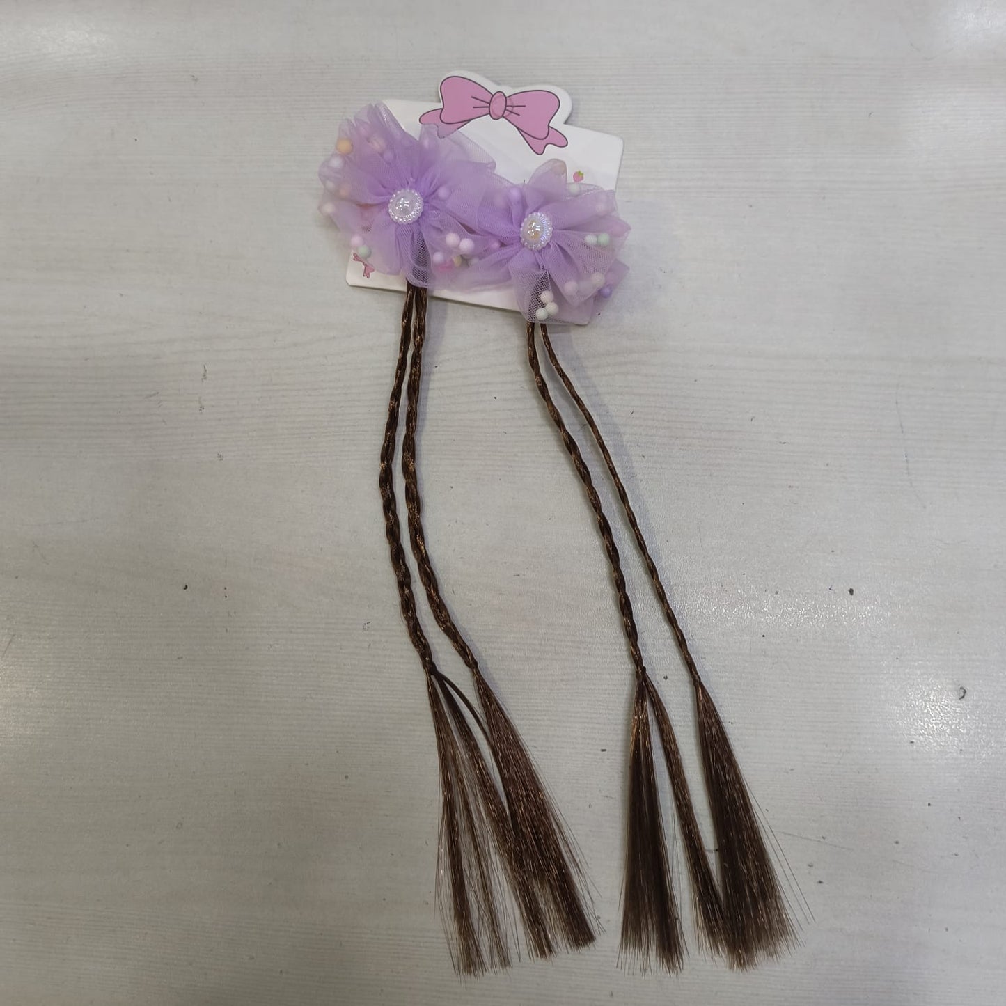 Charming Multicolour Flower Long Tail Hairpin - Elegant Bow Fringe Hair Clip for Girls
