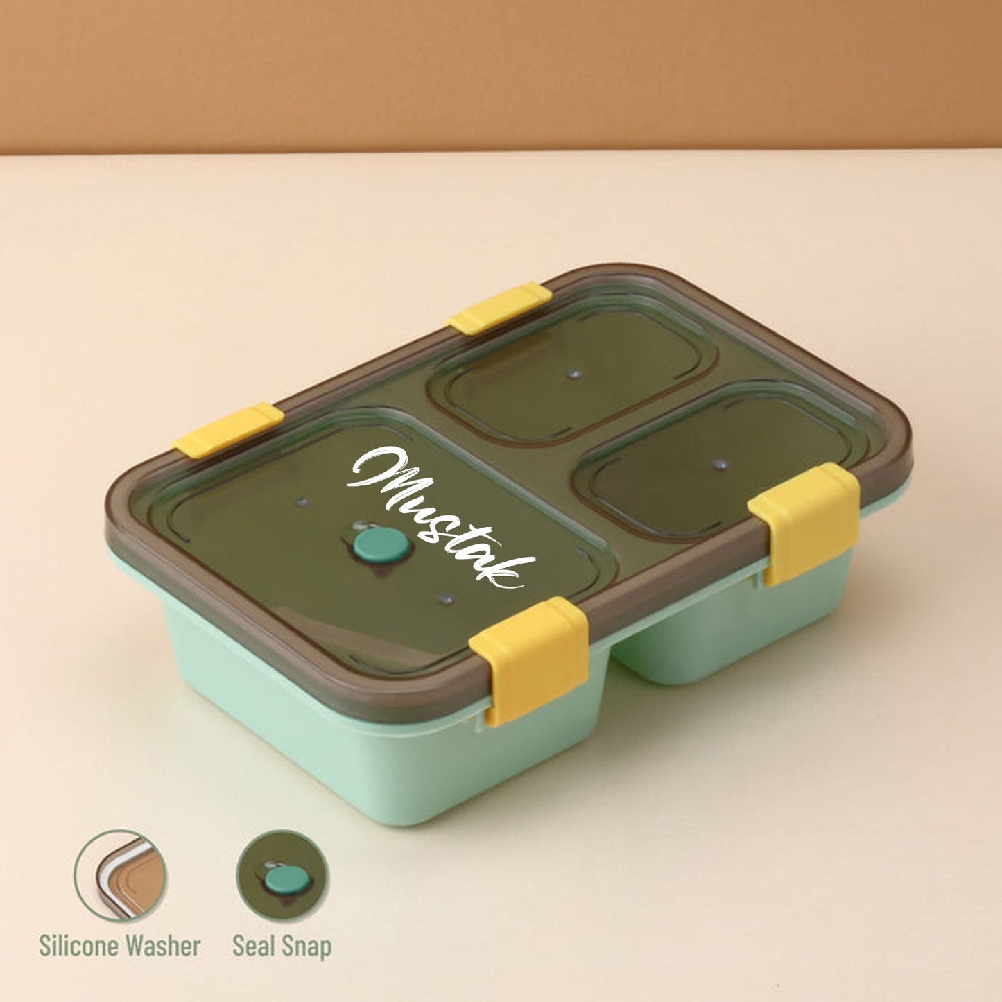 Customize Plastic Lunch Box for Kids, Lunch Box for Kids 3 Compartment Insulated Lunch Box Tiffin Box for Boys, Girls, School & Office Men (3 Compartment Lunch Box) Your Brand