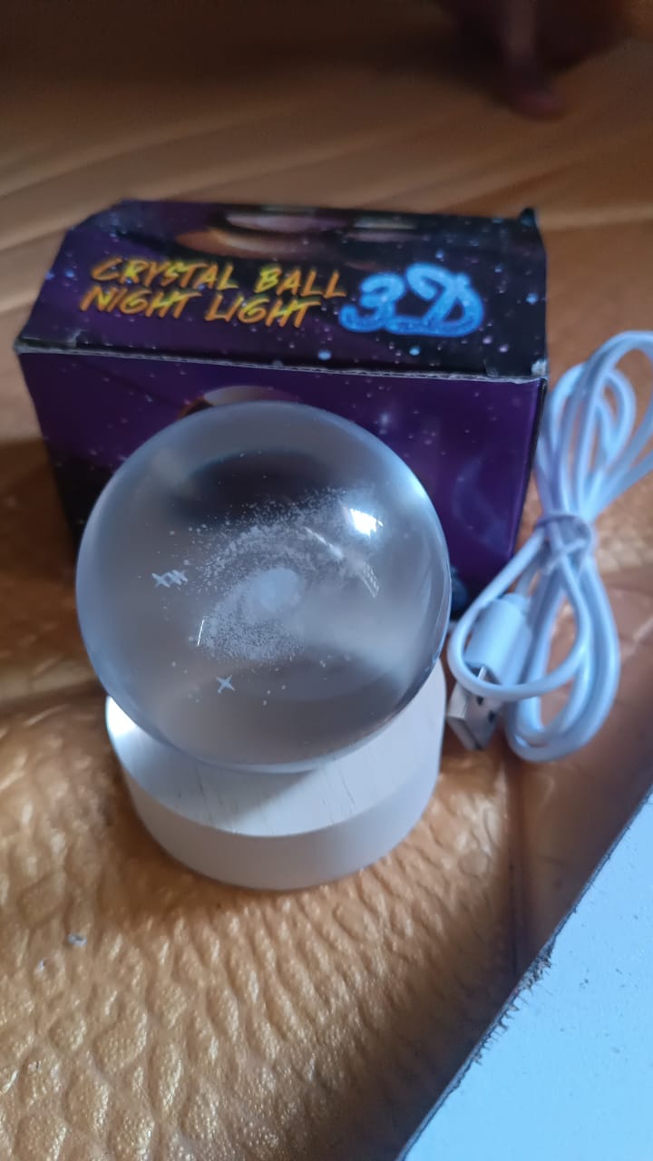 3D Crystal Ball lamps With Base (1 Pc) Your Brand