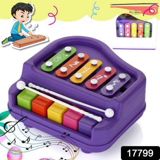 2 in 1 Baby Piano Xylophone Toy for Toddlers, 5 Multicolored Key Keyboard Xylophone Piano, Preschool Educational Musical Learning Instruments Toy for Baby Kids Girls Boys 3+ Years (1 Pc) Your Brand