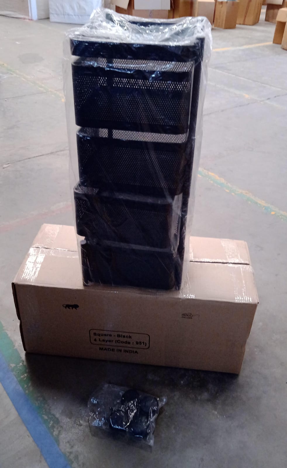 Metal Square High Quality Kitchen Trolley with Wheels (4 Layer / 1 Pc) Your Brand