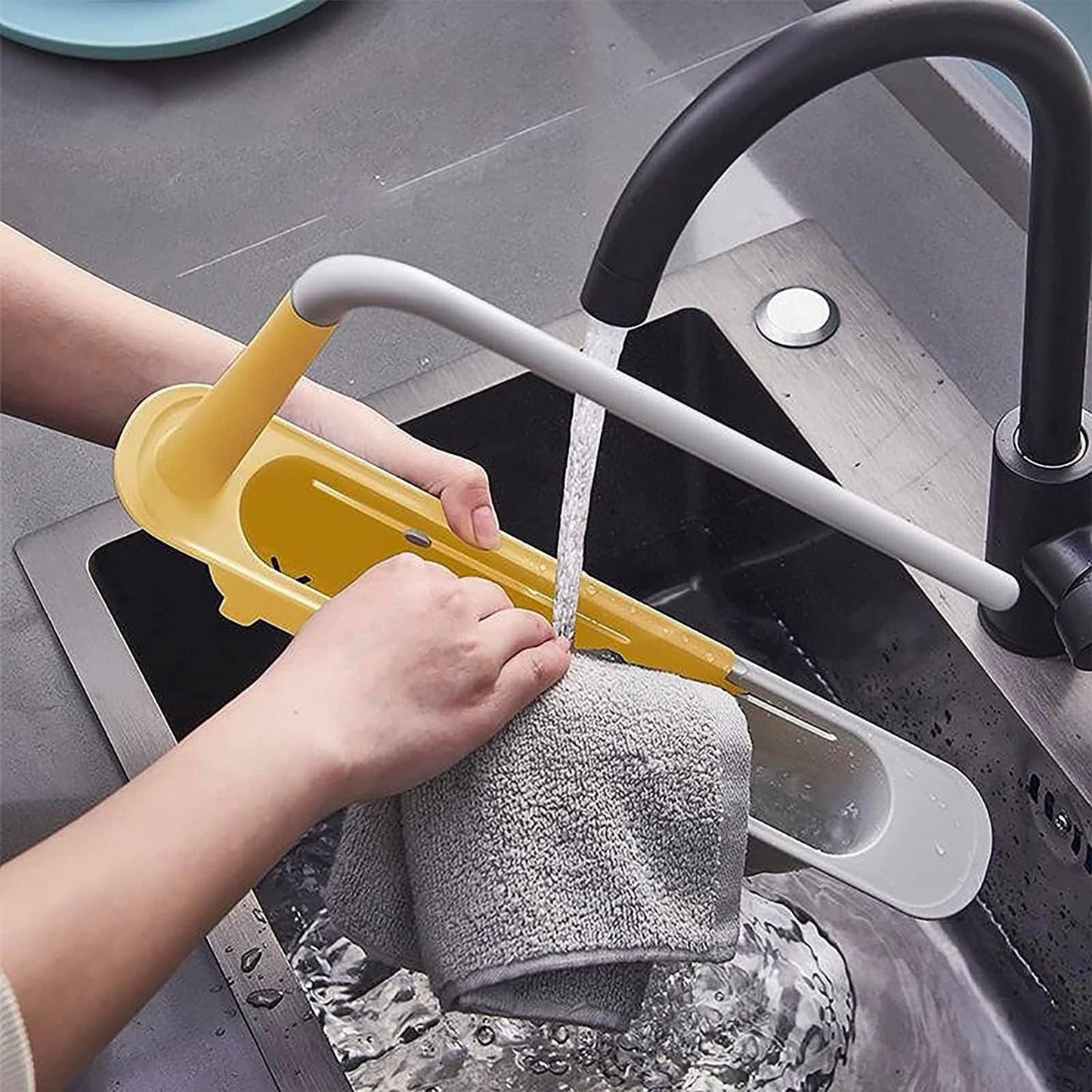 Telescopic Sink Storage Rack Material Kitchen Rag Rack Dishwashing Organizer Shelf Drain Basket Pp Under Sink Organizers ( Mic Color 1 Pc) Your Brand
