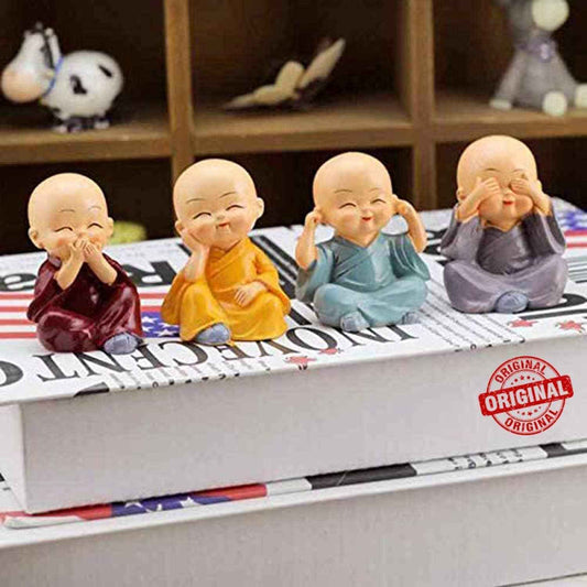 Baby Monk Buddha Statue - Pack Of 4pc