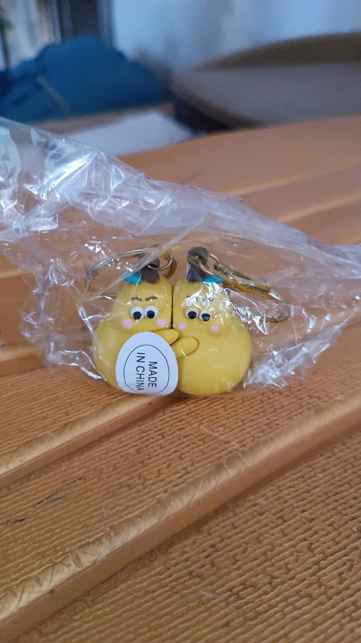 2-in-1 Cute Cartoon Couple Keychain Your Brand