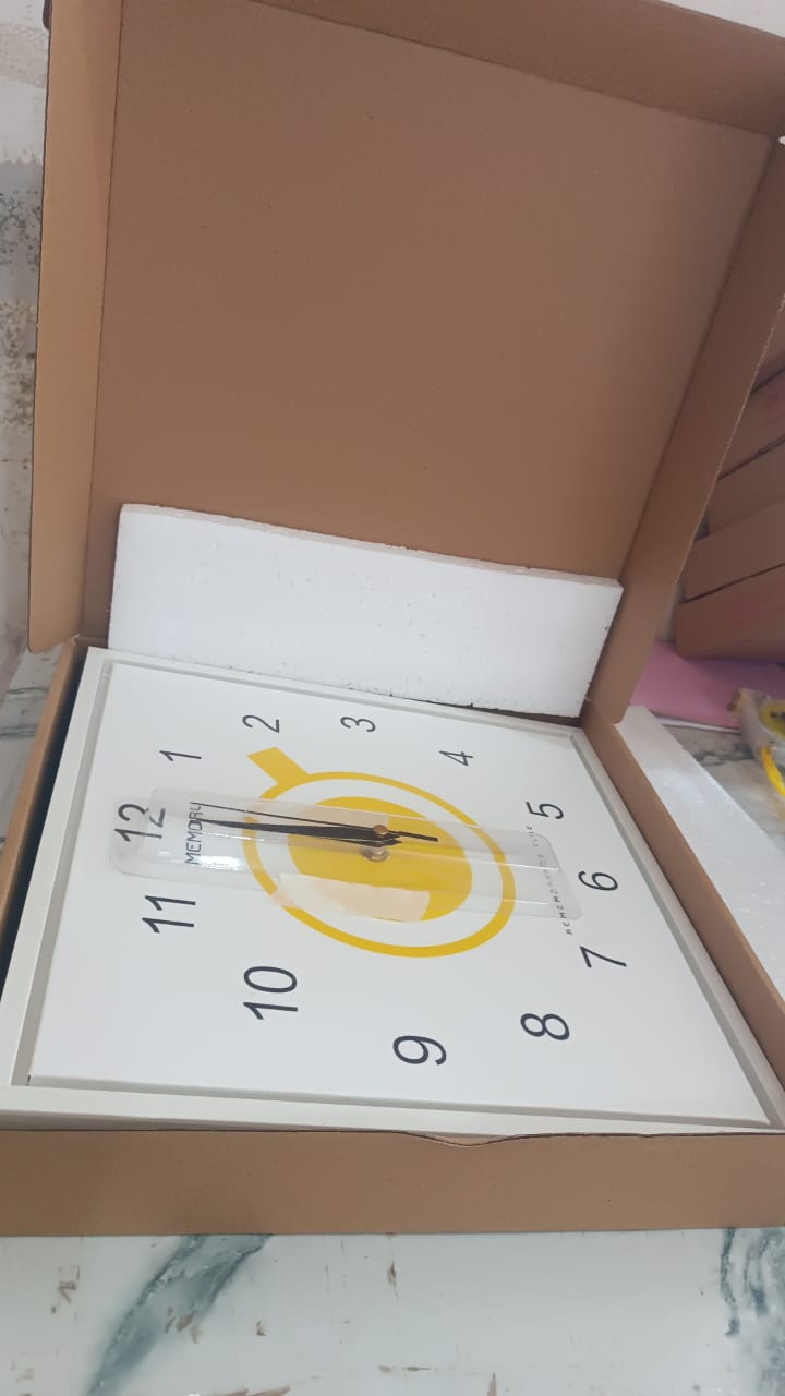Decorative Square Wall Clock Battery Operated – 1 Pc Your Brand