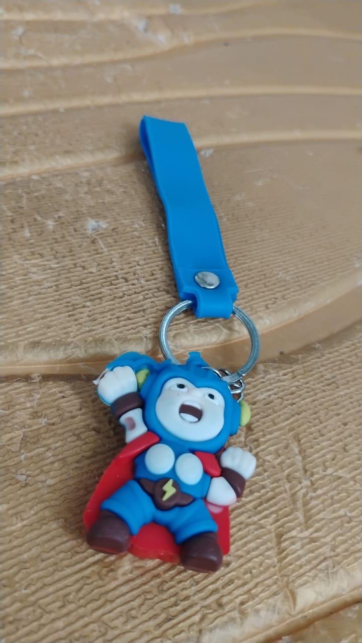 Cute Silicone 3D Key Chain with Metal Hook & Strap (Pack of 1) Your Brand