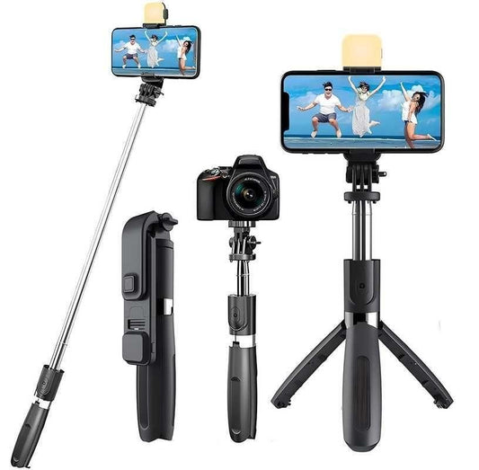 Extendable Flash 3-in-1 Selfie Stick Tripod with Bluetooth Remote THE GIR FARMER