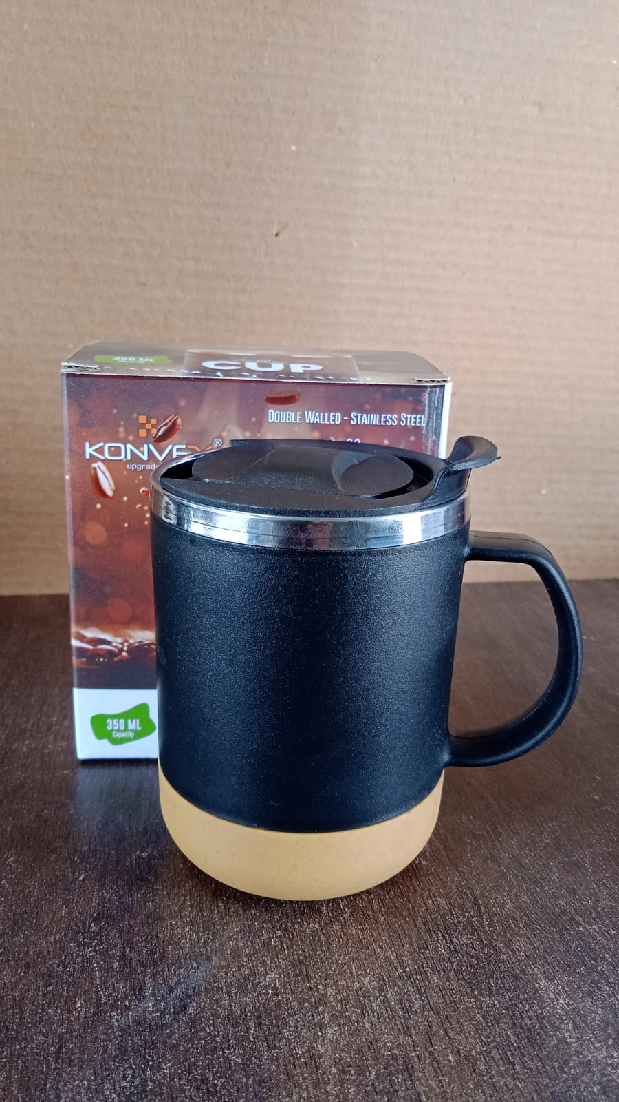 Insulated Coffee Mug with Spill-Proof Lid (Approx 350ML & 1 Pc) Your Brand