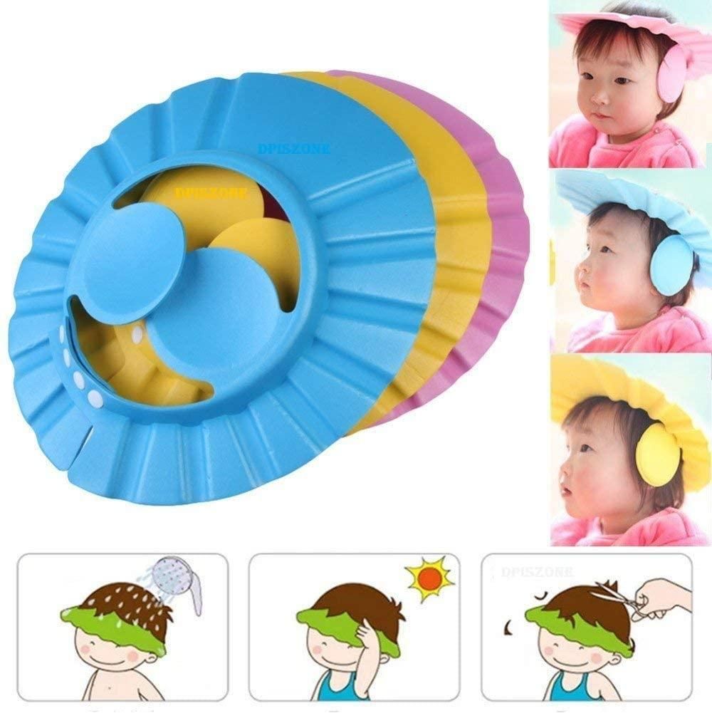 Baby Adjustable Safe Bathing Shower Cap (Pack of 2) 8feb97-4
