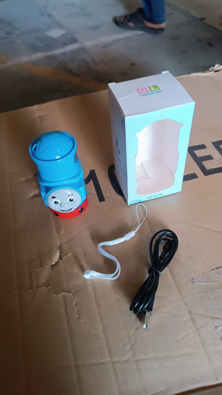 Plug-and-Play Cartoon Mini Fan in Train Character Design Your Brand
