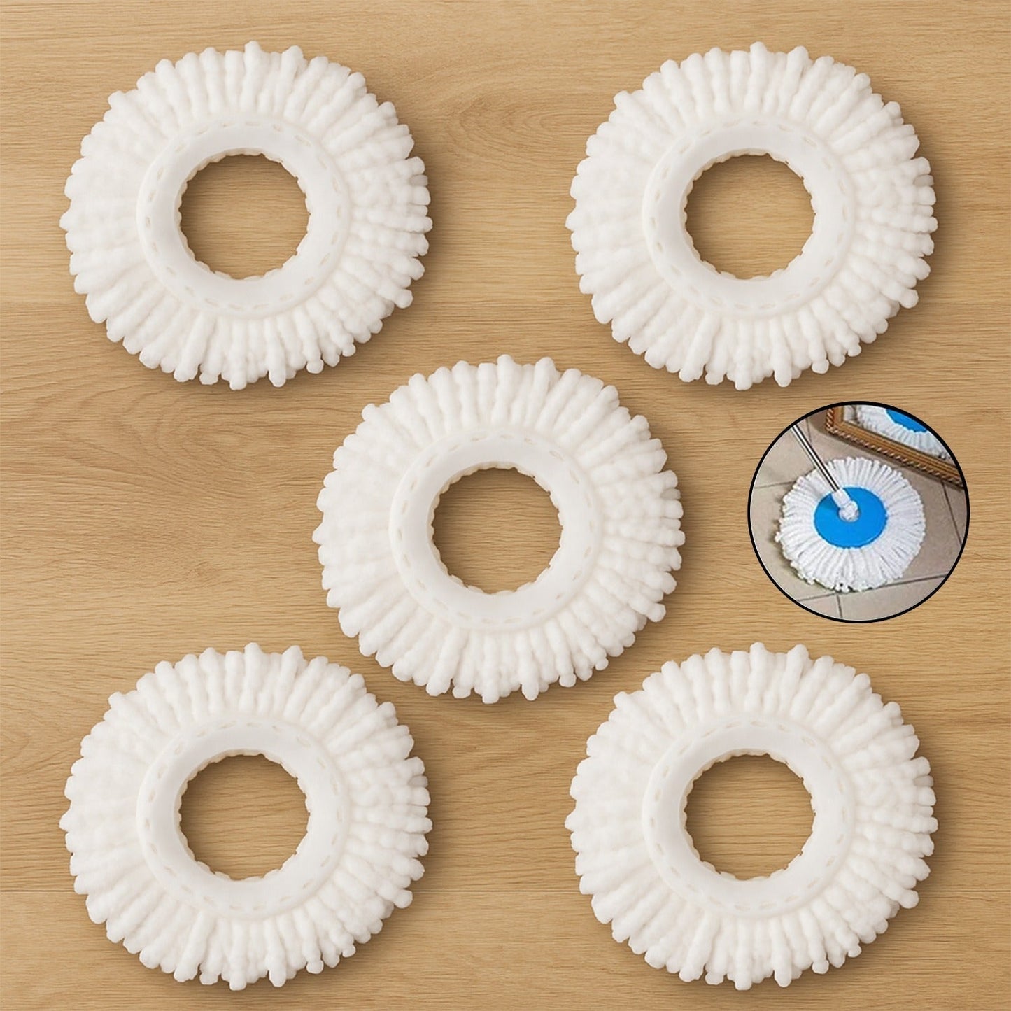 Microfiber Spin Mop Refill Head 360° Rotating Mop (5 Pc) Your Brand