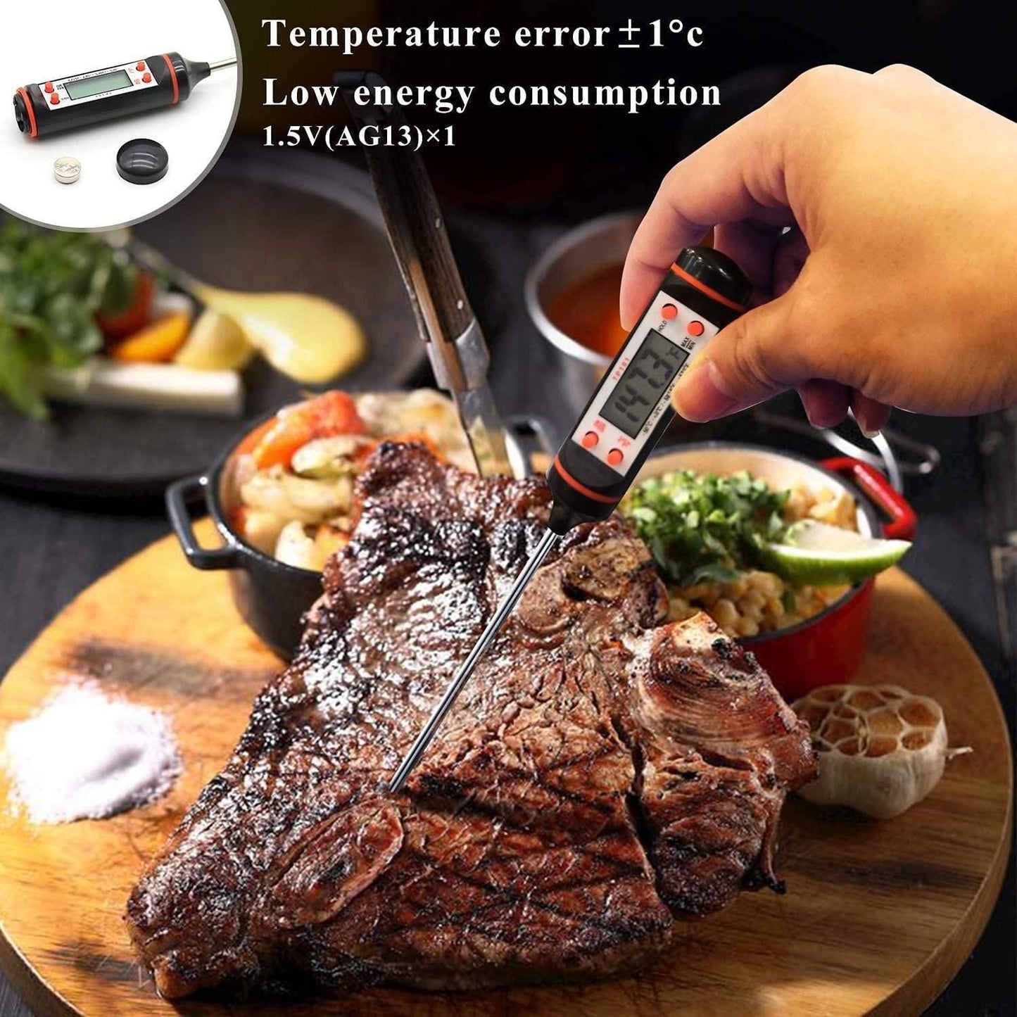 Stainless Probe Kitchen Food Meat Thermometers 8feb97-4