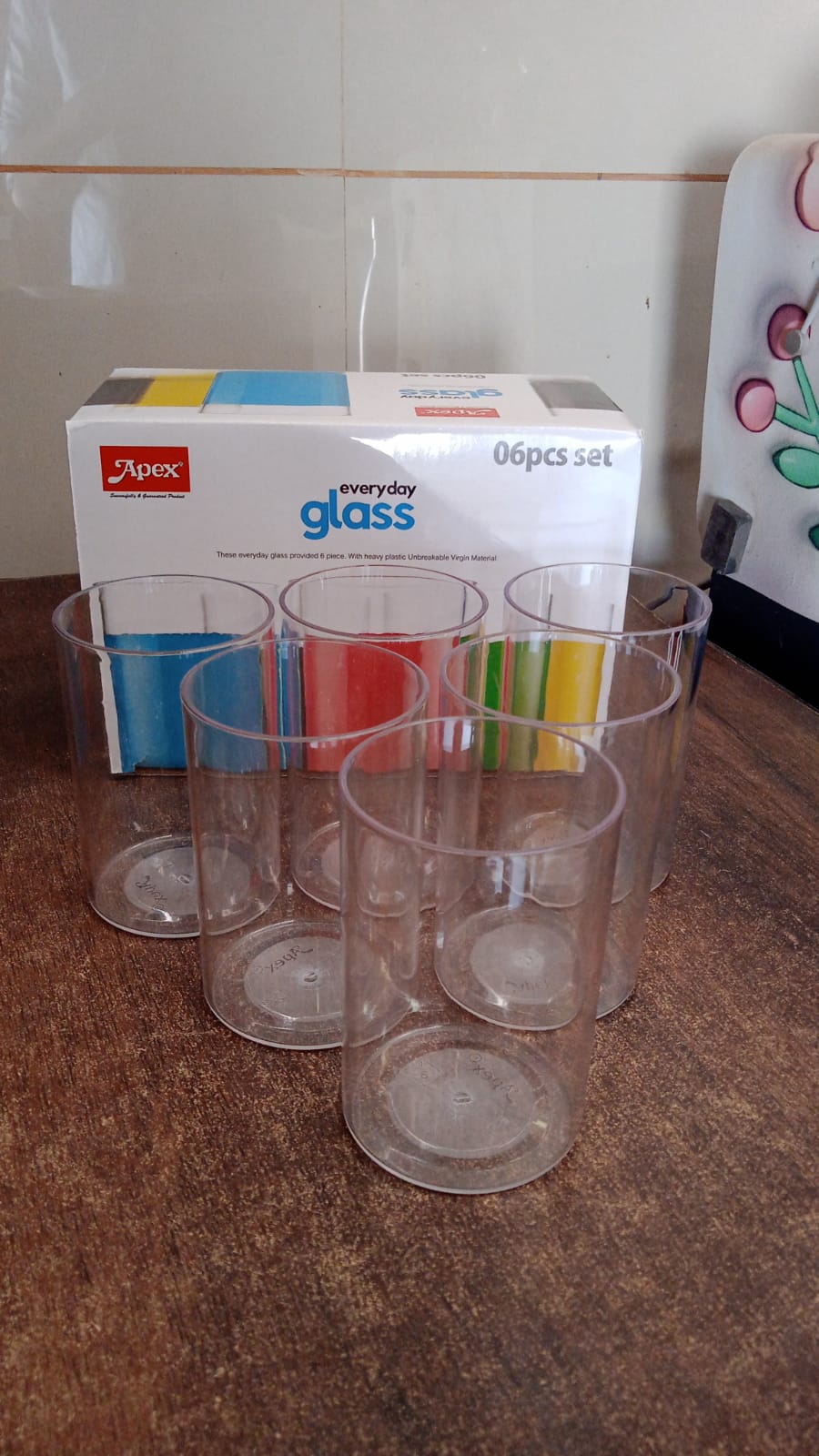 Apex Everyday Plastic Glass Set – 6 Pieces Lightweight & Unbreakable Your Brand