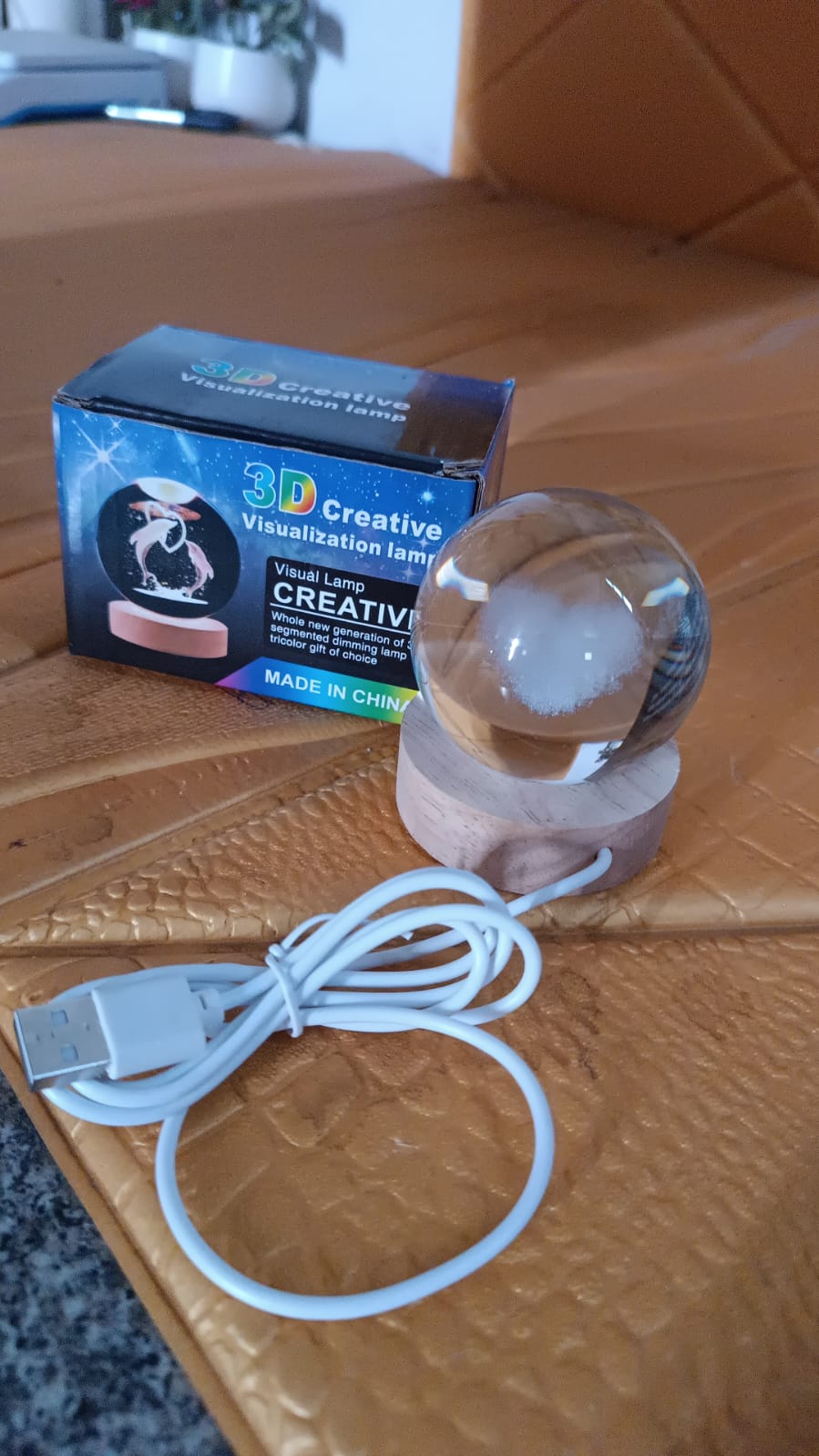 Heart 3D Crystal Ball lamps With Base (1 Pc) Your Brand