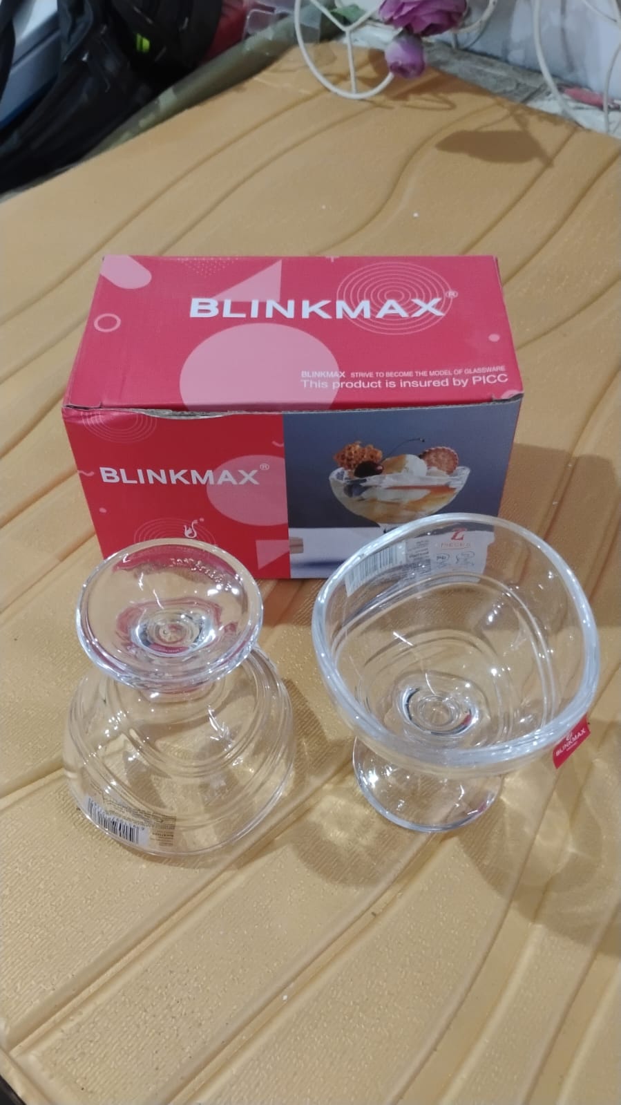 Glass Footed Dessert Bowl, Ice Cream Cup (2 Pcs Set) Your Brand