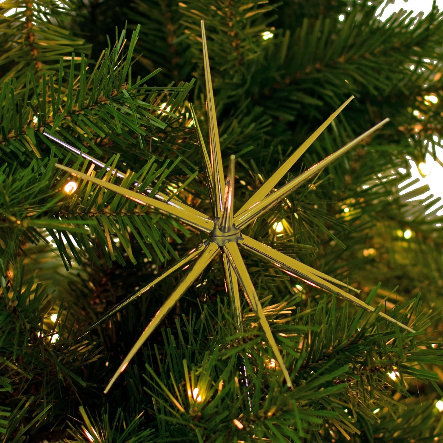 3D Gold Star Hanging Decoration Star, Acrylic Look Hanging Luminous Star for Windows, Home, Garden Festive Embellishments for Holiday Parties Weddings Birthday Home Decoration (Small) Your Brand