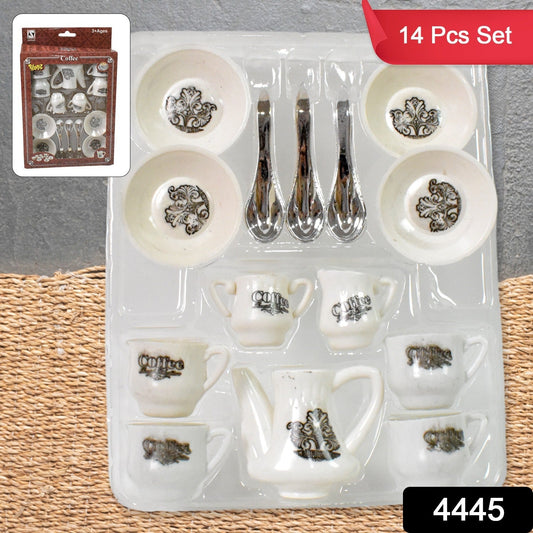 Tickles Tea toy Set | Coffee Kitchen Plastic Set Toy for Kids, Boys & Girls (14 Pcs / Mix Size & Design) Your Brand