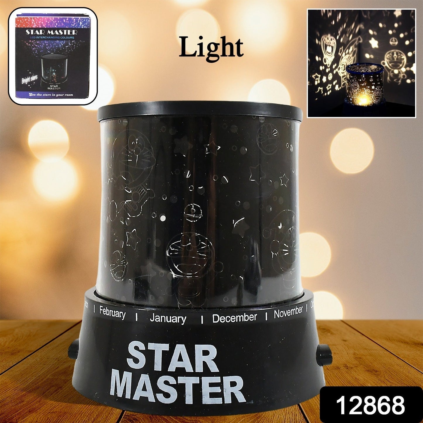 LED Projector Night Light Amazing Lamp, 3 Battery operated lamps, Rotation With the music Function, Master for Kids Bedroom Home Decoration Night Romantic Gift (Battery Not Included / 1 pc) Your Brand