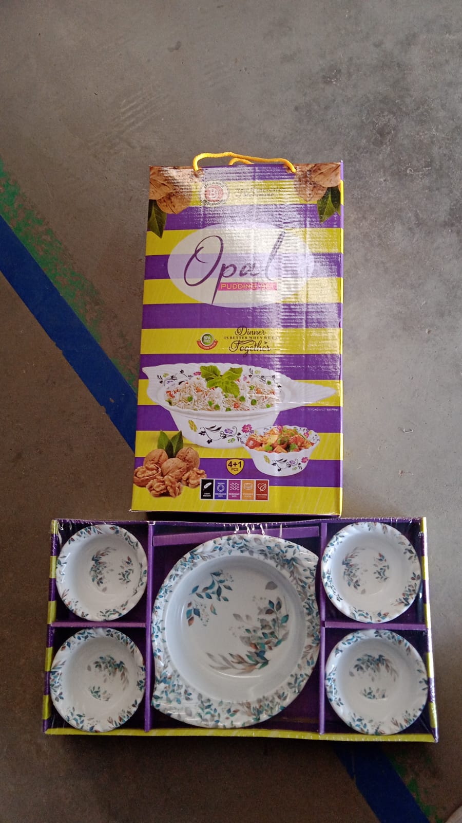 5 Pc Pudding Set used as a cutlery set for serving food purposes and sweet dishes and all in all kinds of household and official places etc. Your Brand