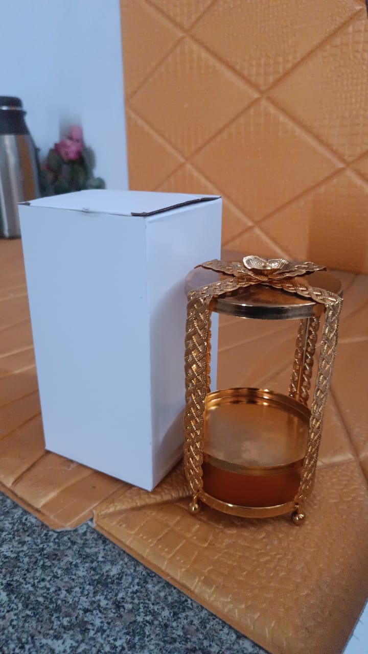 Multipurpose Golden Metal Candle Stand showpiece (1 Pc) Your Brand