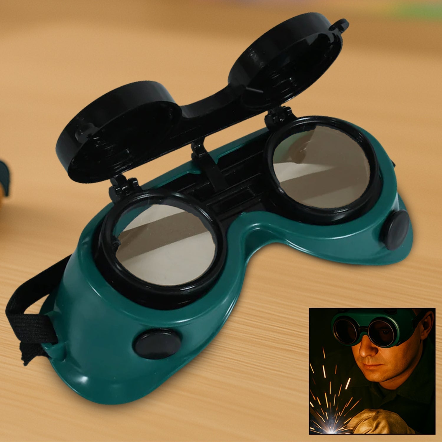 Safety Welding Goggles Anti Radiation Goggles Welder Work Protective Goggles Labour Working Safety Protective Eyewear (MOQ :- 10 Pcs) Your Brand