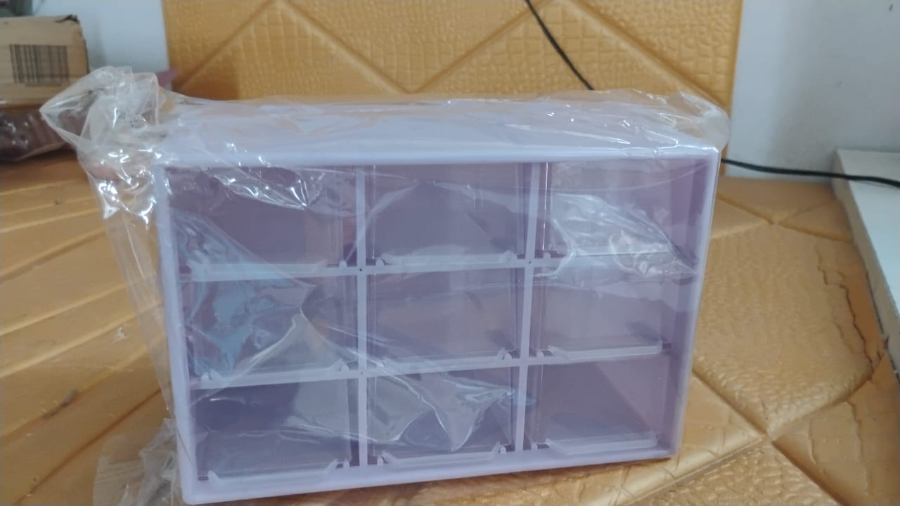 Plastic Compact Drawer Organizer for Jewellery (9 Compartment) Your Brand