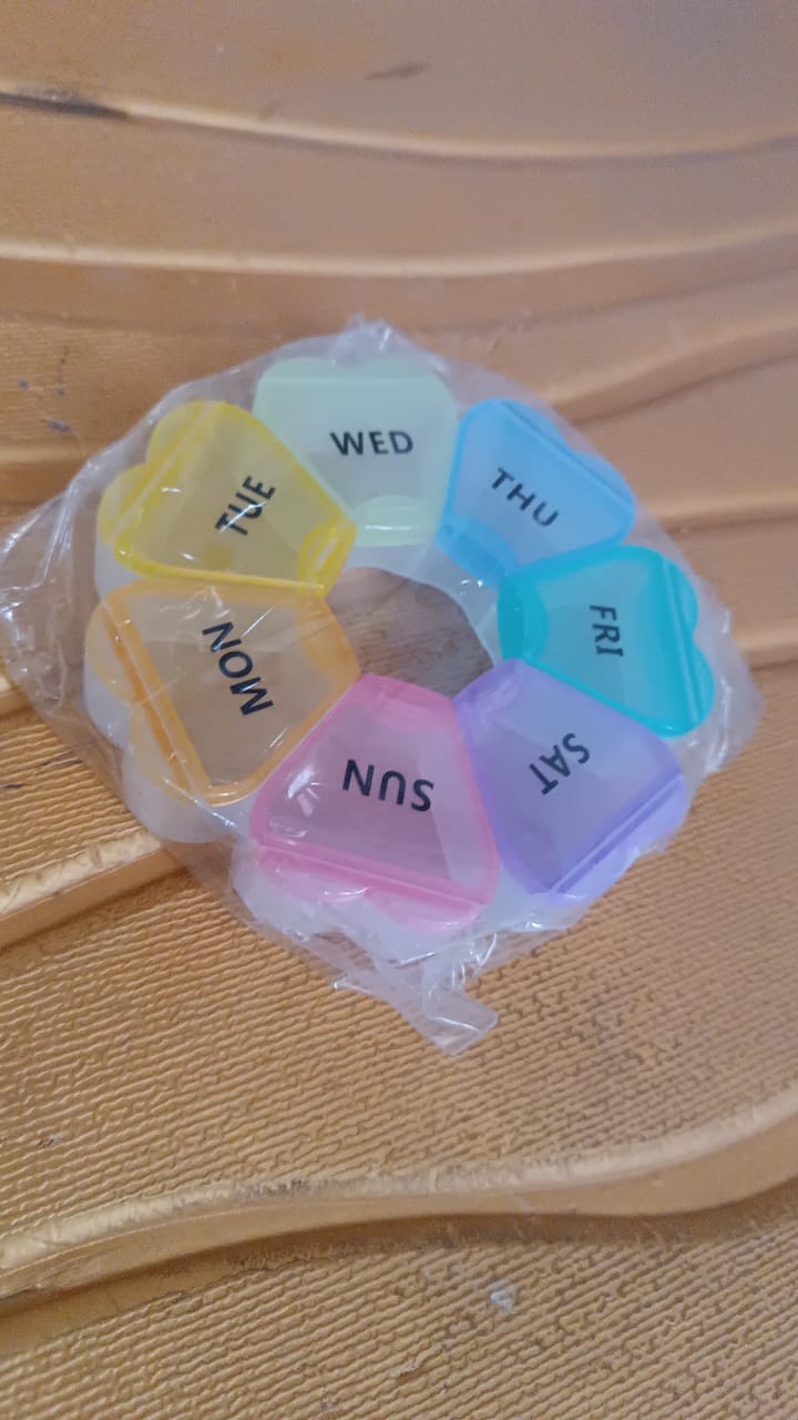 7-Day Round Weekly Pill Organizer Box (1 Pc) Your Brand