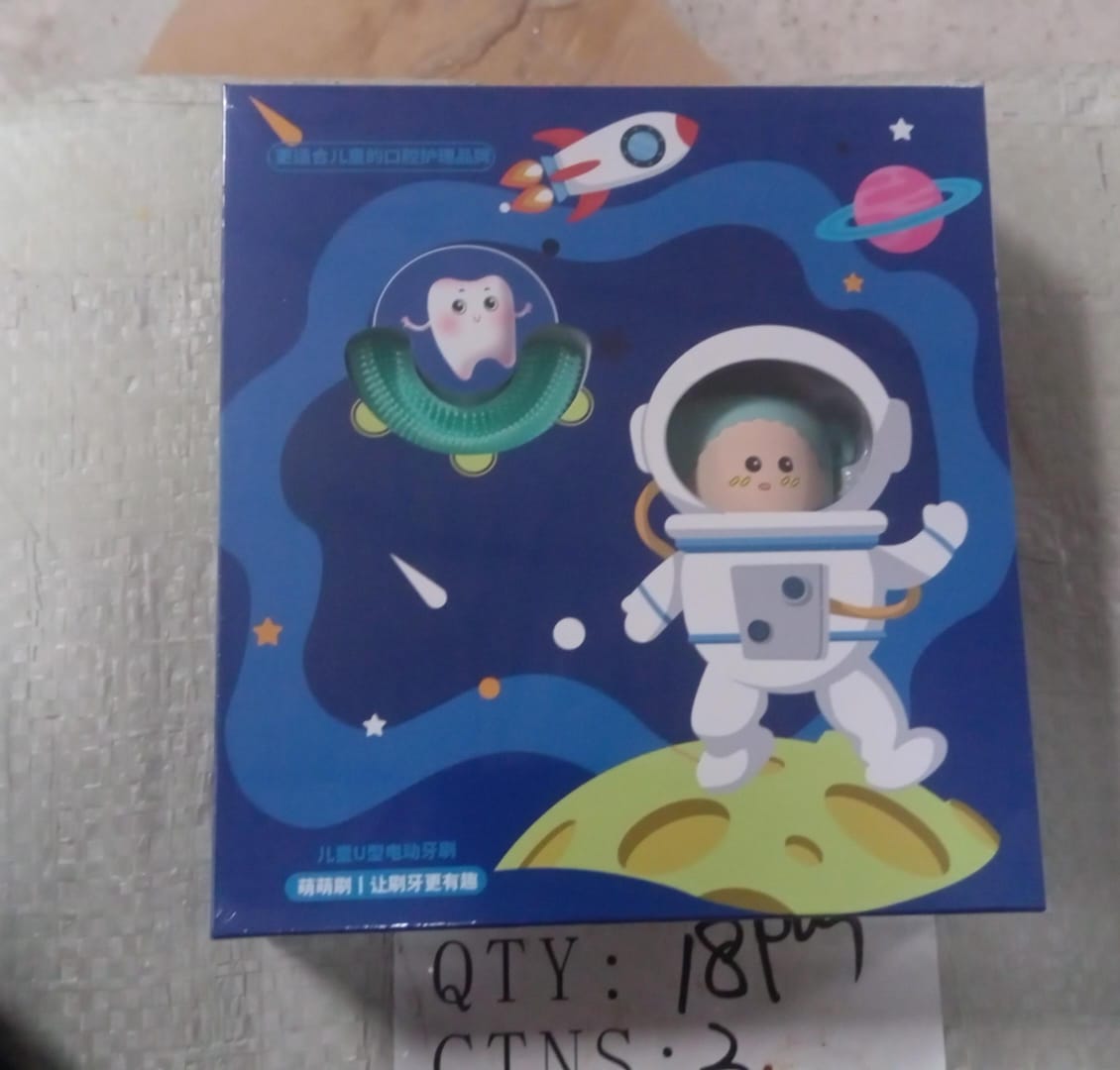 Electric Toothbrush With Light & Music, Kids U-Shaped 360° USB Rechargeable Plastic Automatic Toothbrush Portable Adjustable Cleaning Whitening Toothbrush with USB Charging Function Plastic + ABS for Kids Your Brand