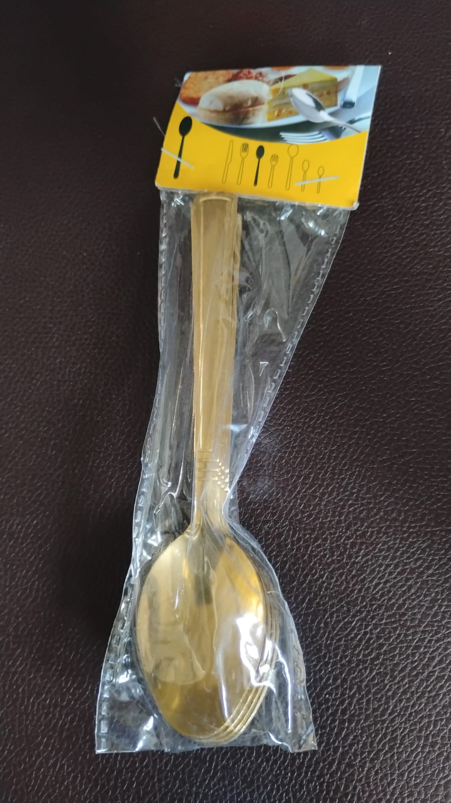 Premium Luxurious Stainless Steel Coated Spoons (6 Pcs Set / Golden) Your Brand