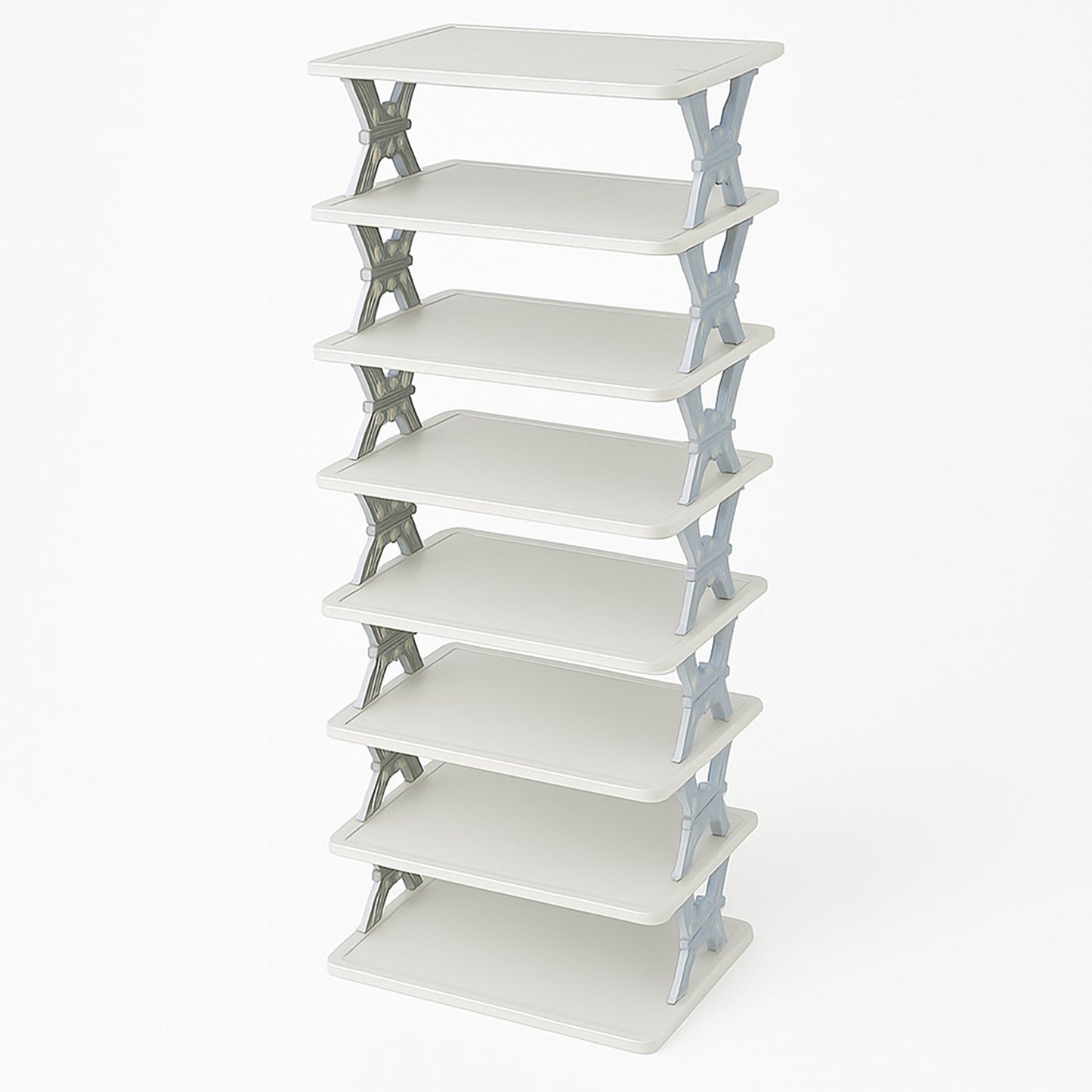 8-Layer Foldable Shoe Rack for Entryway - Heavy Duty Plastic Shoe Organizer Organivo