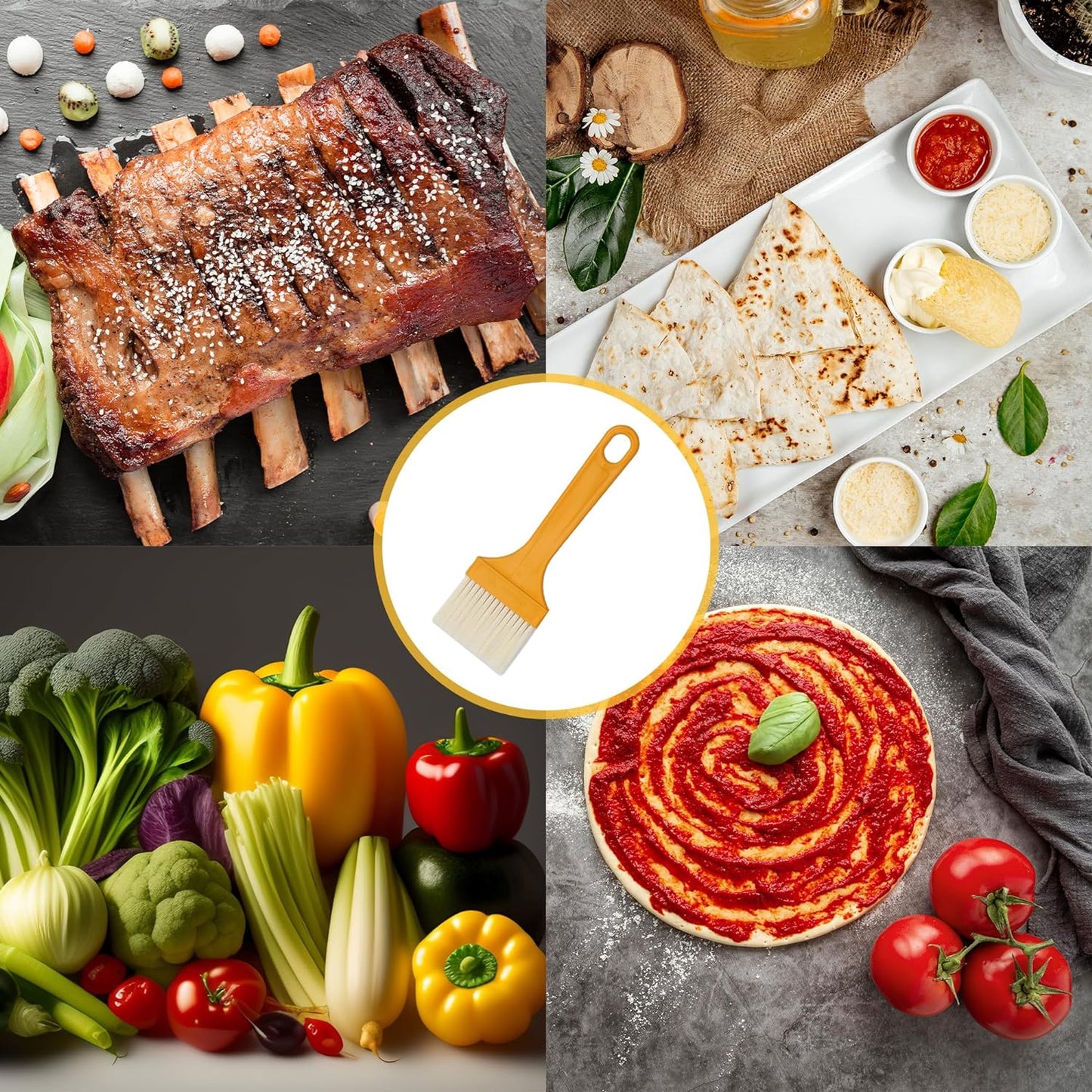 Multifunction Basting Brush for Cooking Pastry Brush Baking Food Butter Brush Dusting Brush for Cooking Grease Brush for Baking Dishwasher Safe Grilling / Hairbrush / Corn (1 Pc ) Your Brand