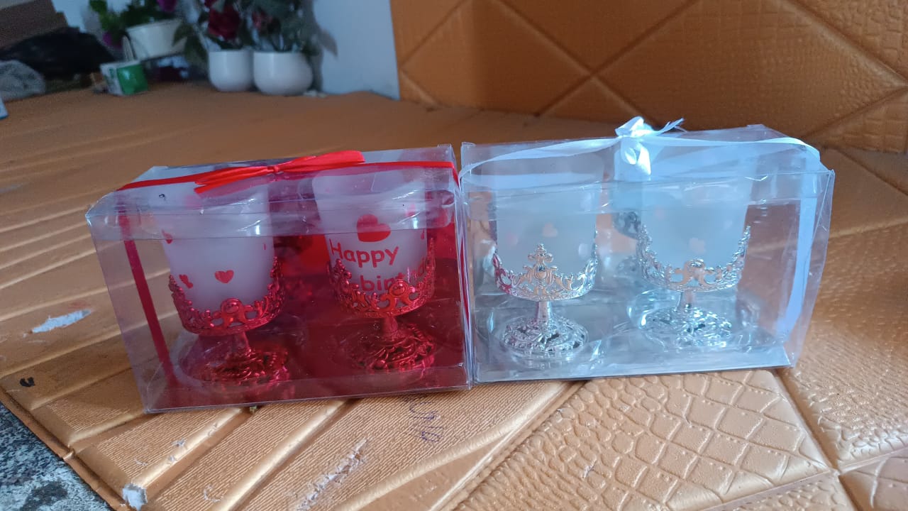 Tealight Holder Stylishly Shaped Candle Diya Stand Plastic Beautiful Design Festival, Diwali (2 Pc / Mix Design) Your Brand