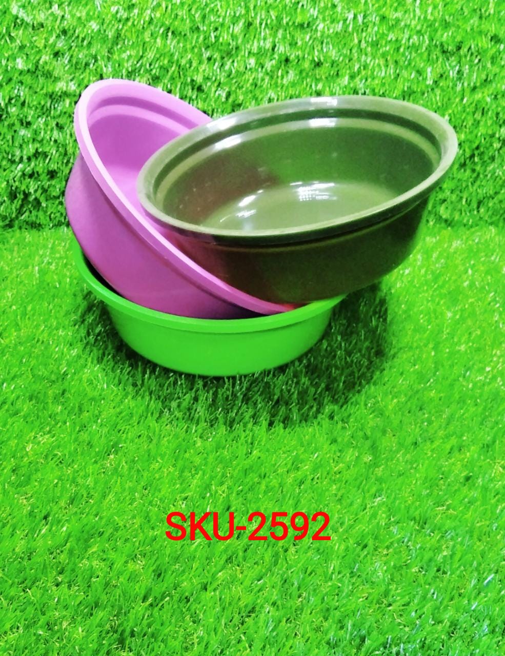 Household Storage Plastic Round Bowl / Tub / Basket / Bucket set - Pack of 3 Your Brand