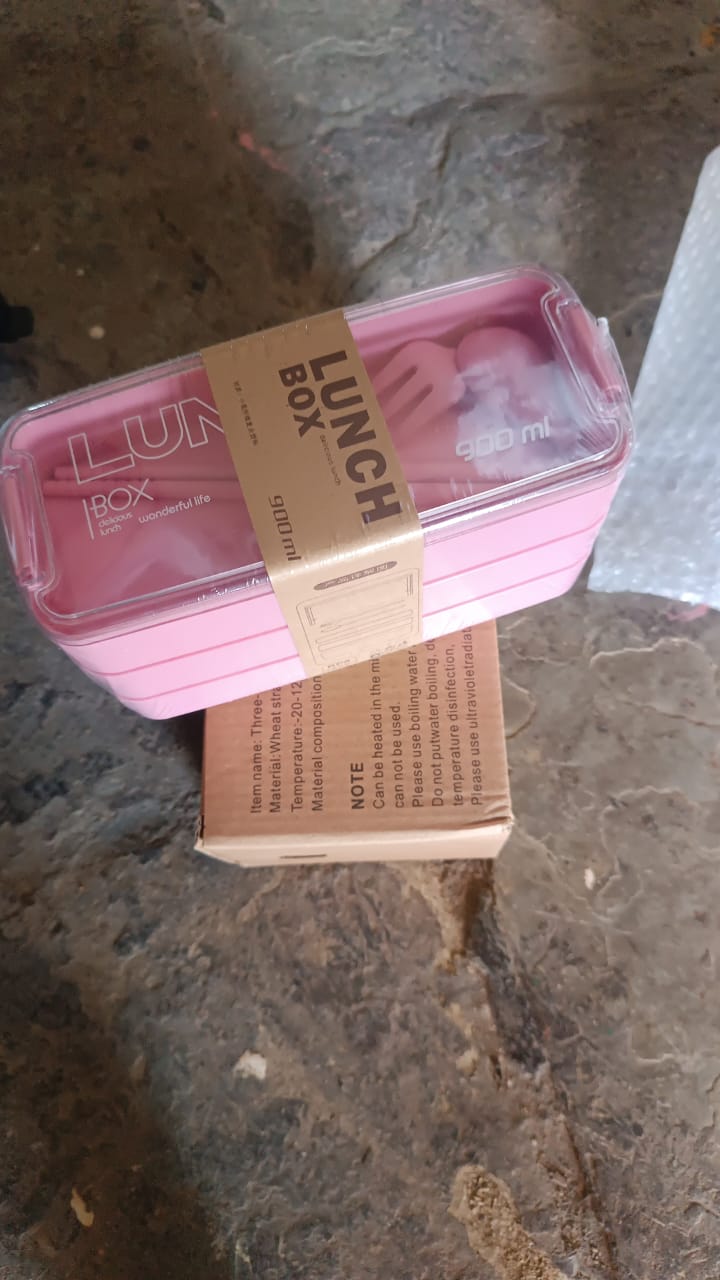 Eco-Friendly 3-Layer Stackable Lunch Box Set with Cutlery Your Brand