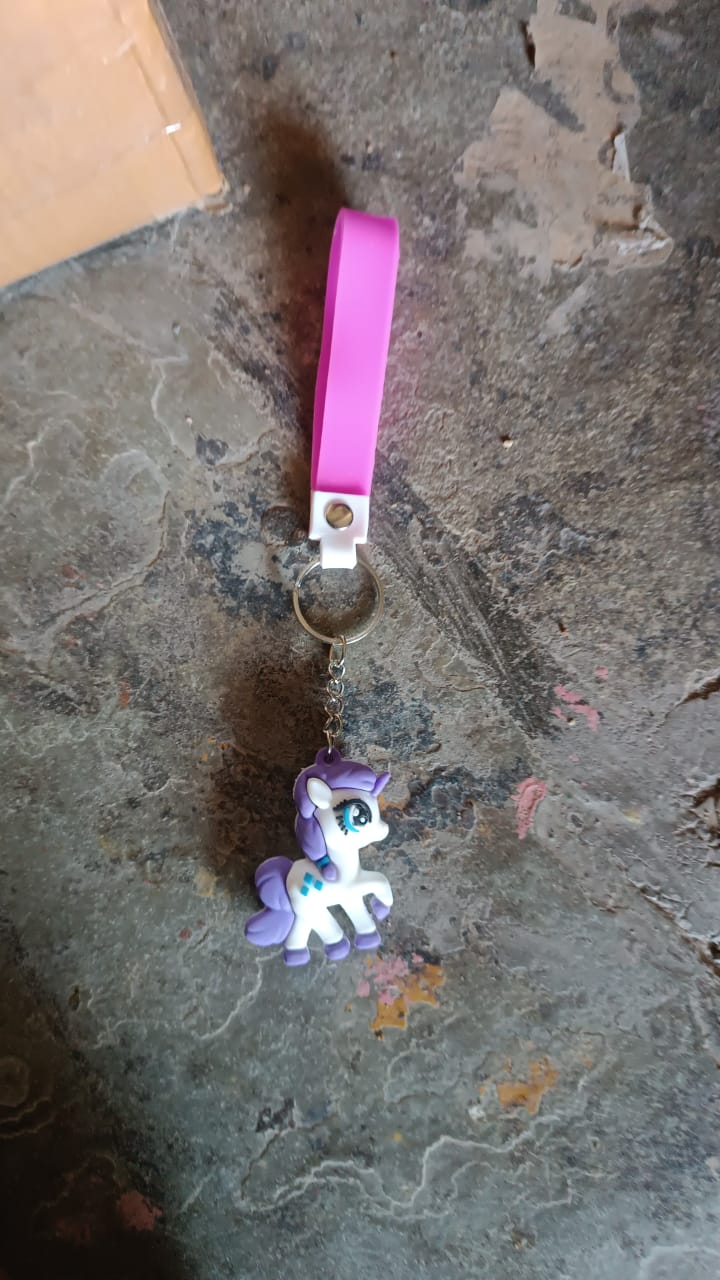 Cute Cartoon Unicorn Keychain with Silicone Strap (1 Pc / Mix design) Your Brand