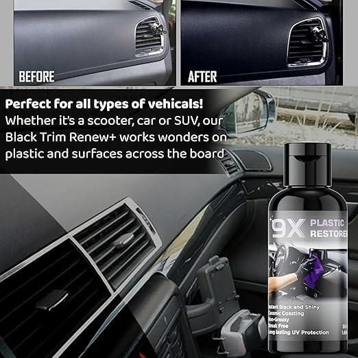THE GIR FARMER plastic restorer for cars showing before and after dashboard trim restoration