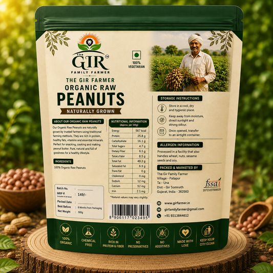 THE GIR FARMER Organic Raw Peanuts - Naturally Grown