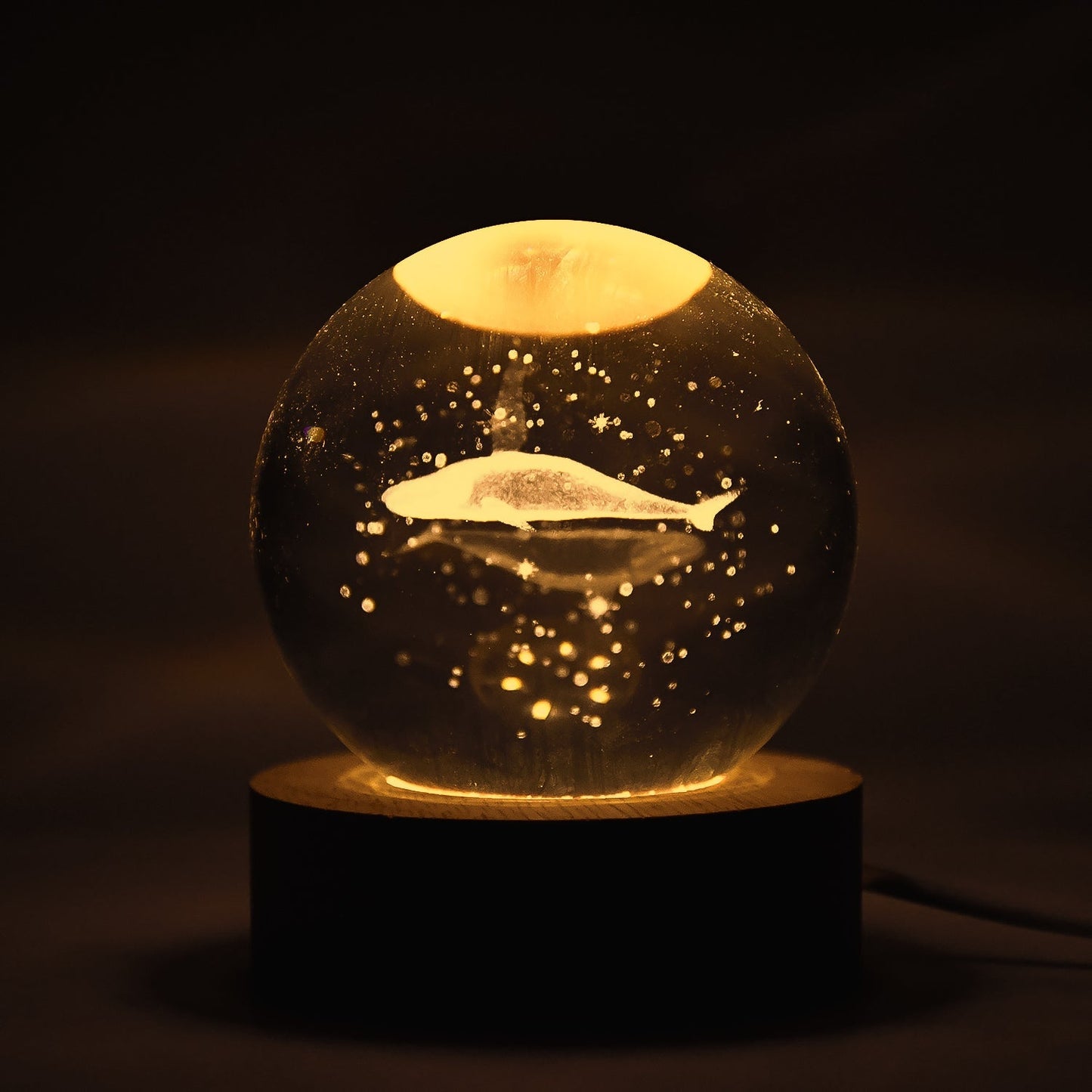 Fish 3D Crystal Ball lamps With Base (1 Pc) Your Brand