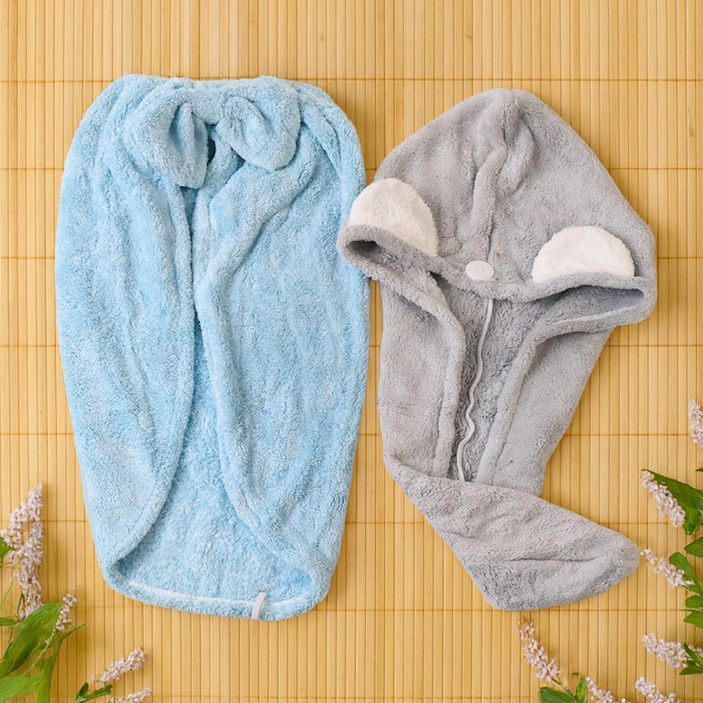 Soft Microfiber Hair Drying Towel Wrap (1 Pc / Mix Design) Your Brand