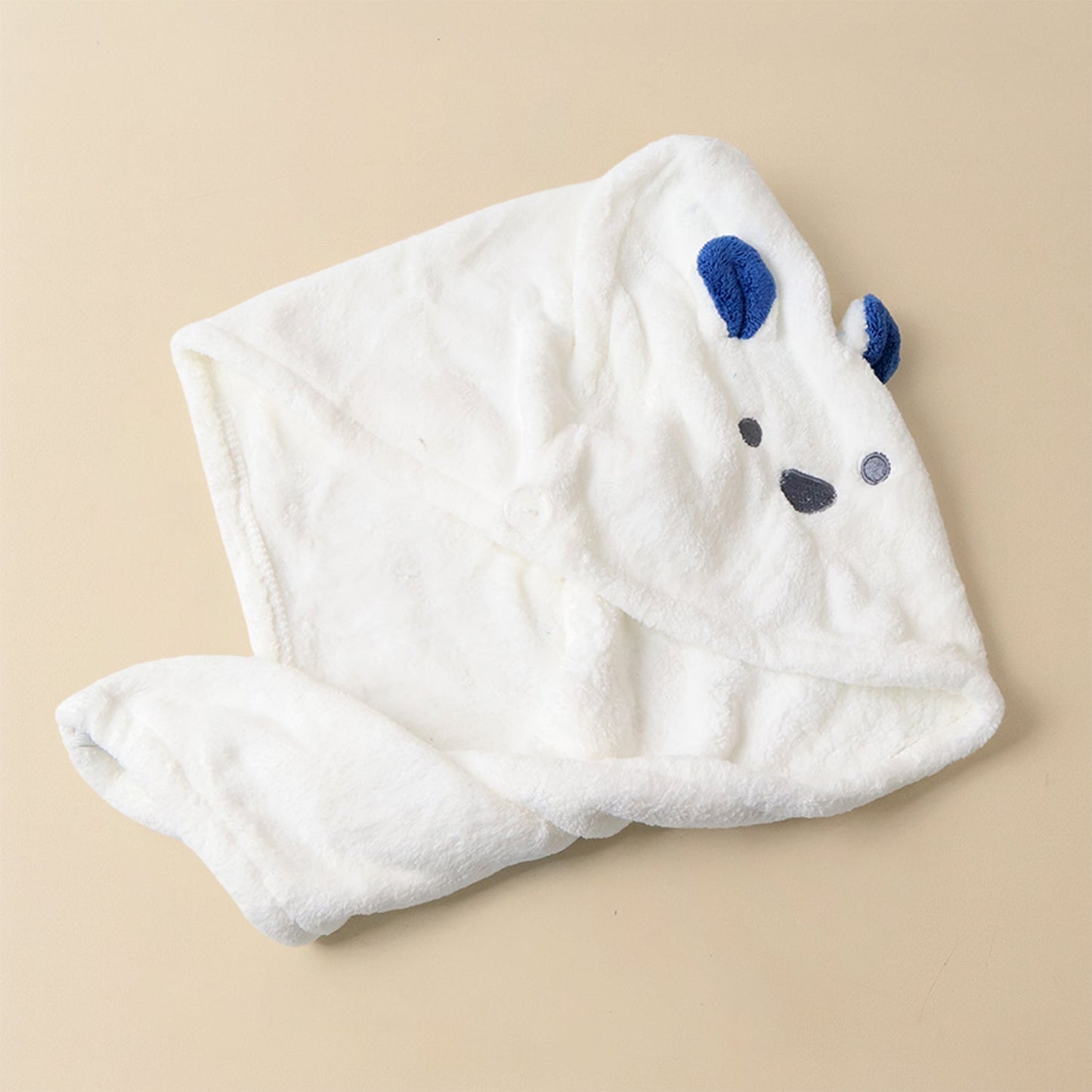 Soft Microfiber Hair Drying Towel Wrap with Cute Animal Ears & Button Closure (1 Pc) Your Brand