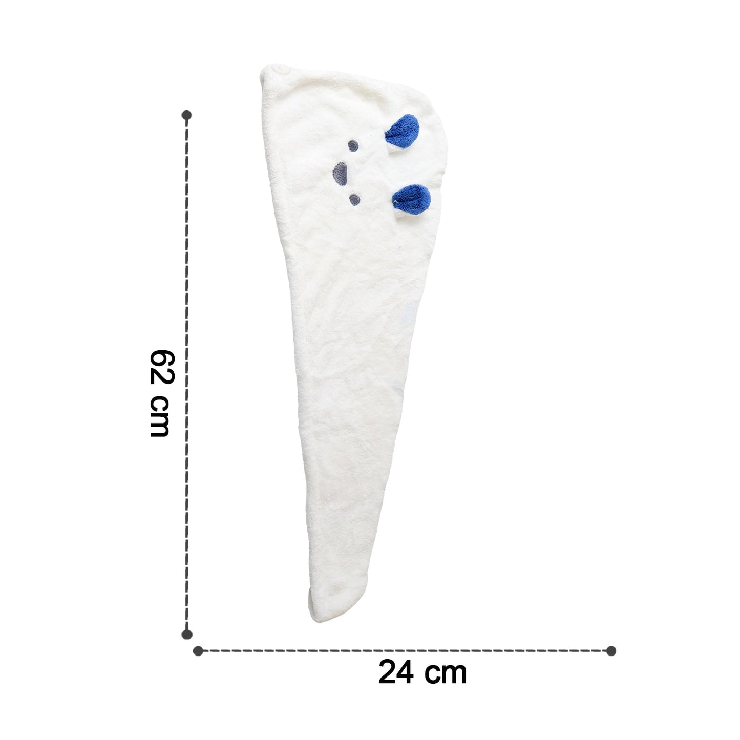 Soft Microfiber Hair Drying Towel Wrap with Cute Animal Ears & Button Closure (1 Pc) Your Brand