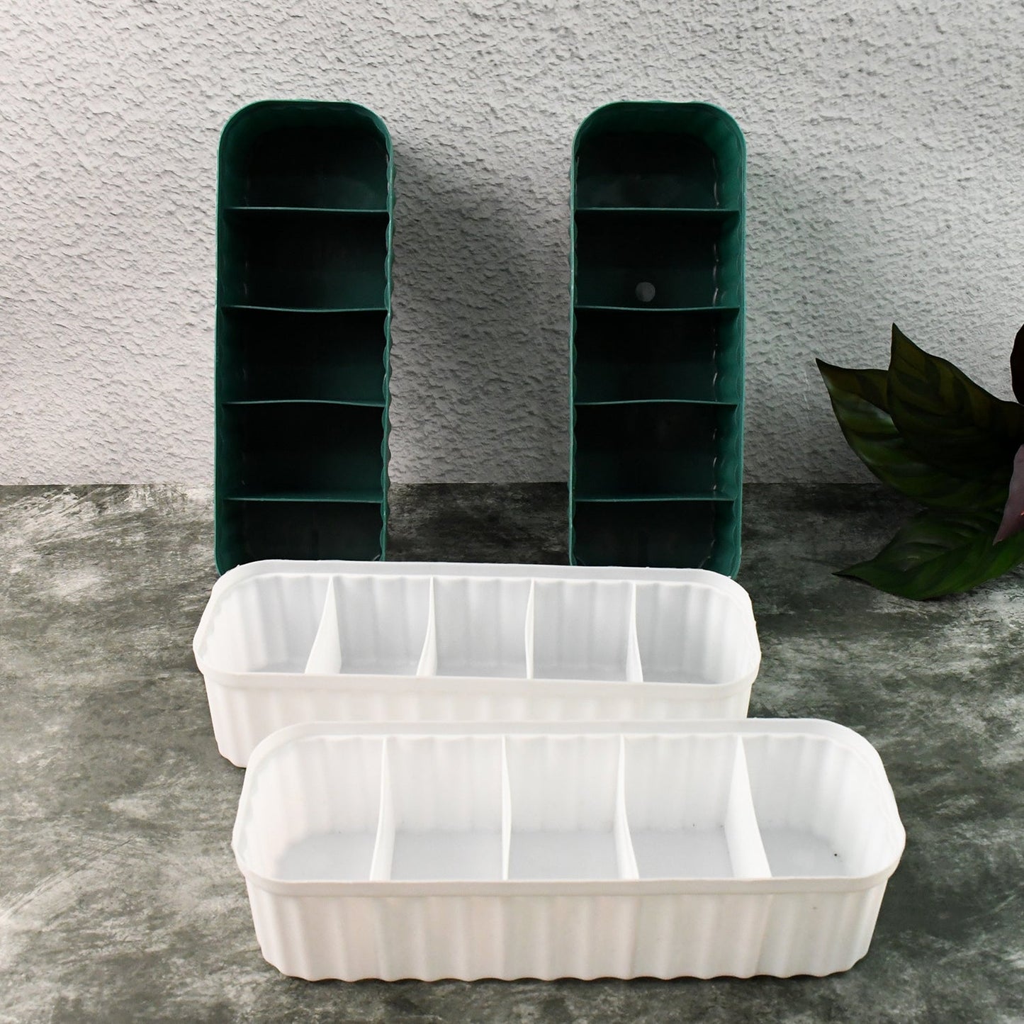 5 Compartments Socks / Handkerchief / Underwear Storage Box Socks Drawer Closet Organizer Storage Boxes (pack of 4) Your Brand